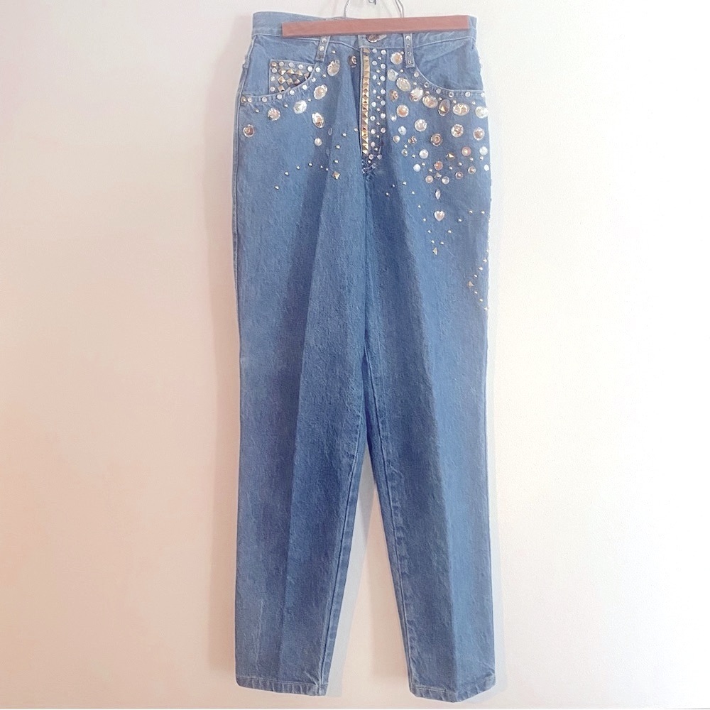 Vintage High-Waisted Embellished Jeans – Made in USA